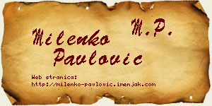 Milenko Pavlović vizit kartica